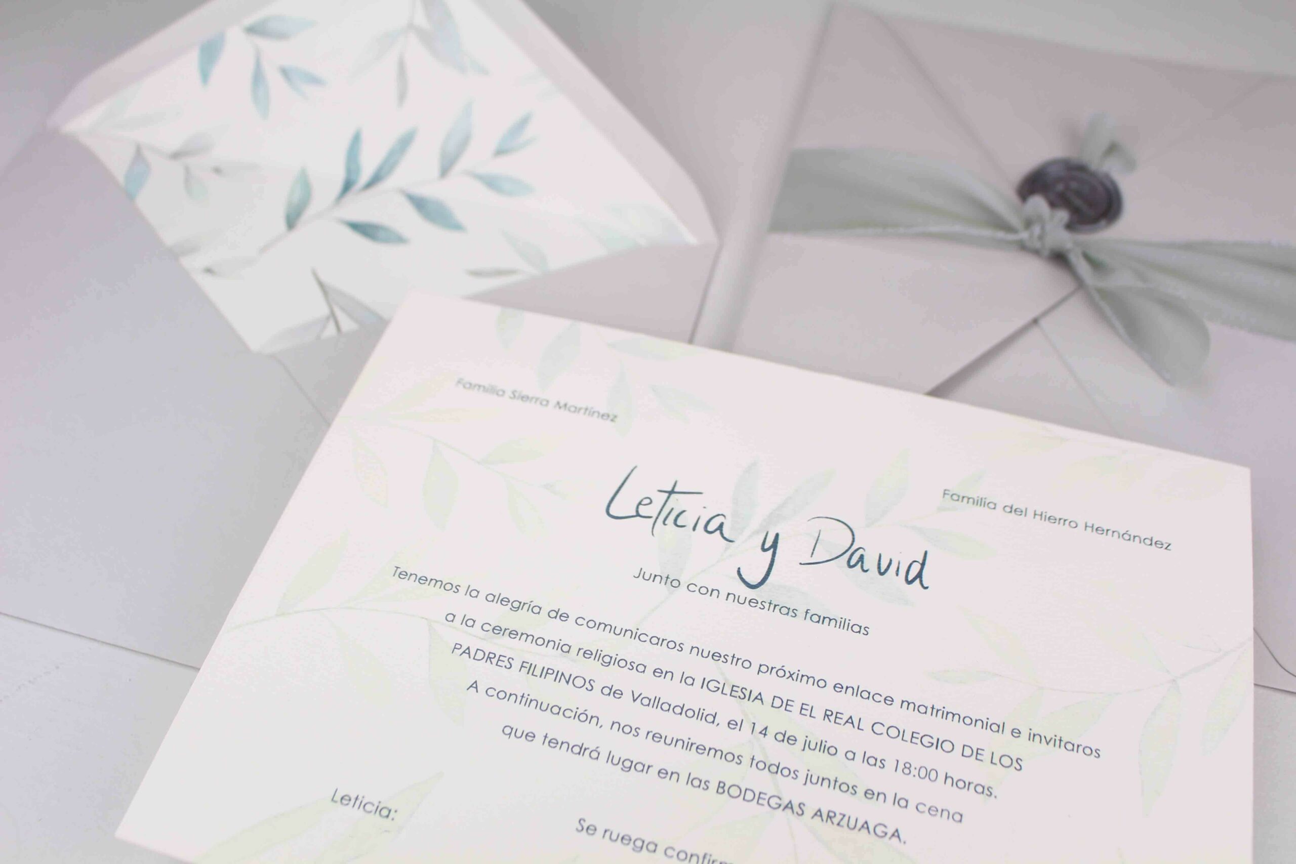 Invitaciones de boda personalizadas: la papelería de la boda de Leticia y  David. - Byindesign
